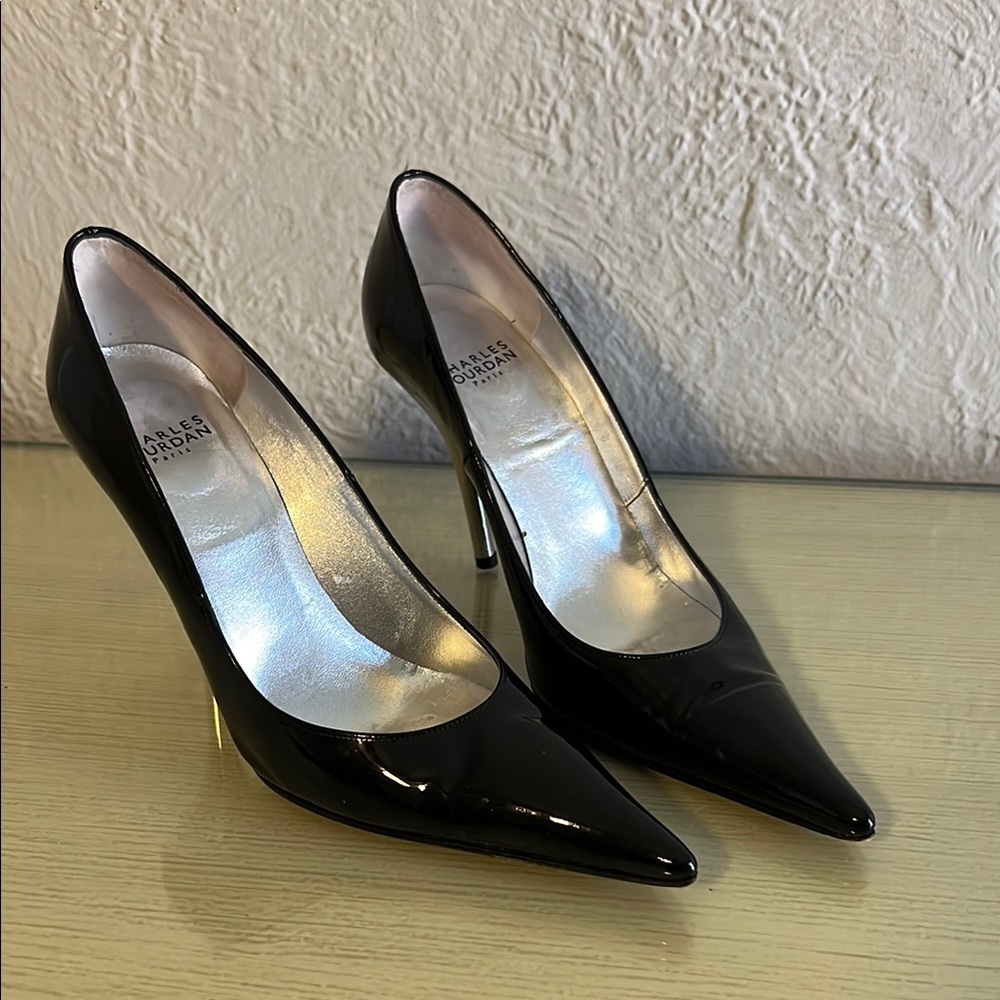 Charles Jourdan Black Patent Leather Heels
